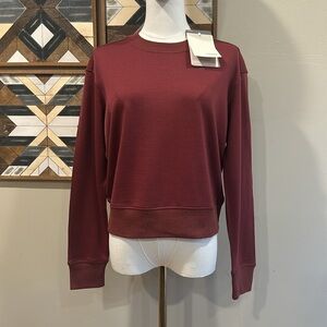 Icebreaker Women's Merino Blend 200 Crush Long Sleeve Sweatshirt Port Red S NWT